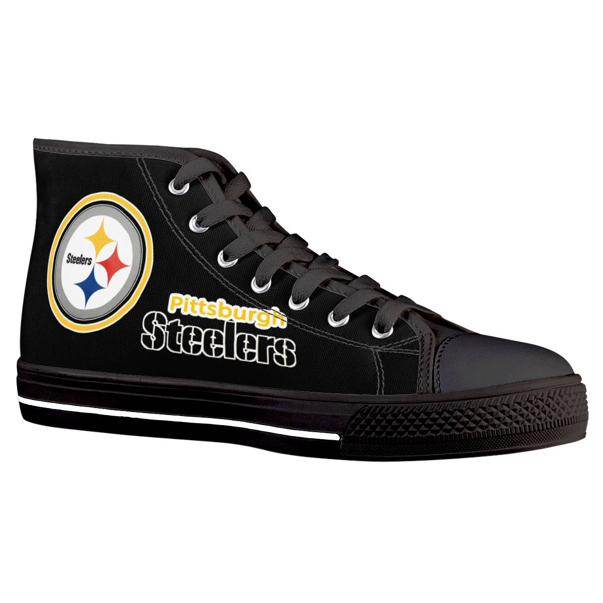Women's Pittsburgh Steelers High Top Canvas Sneakers 009